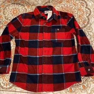 Brand New Boys Flannel Button Shirt 7/8 M